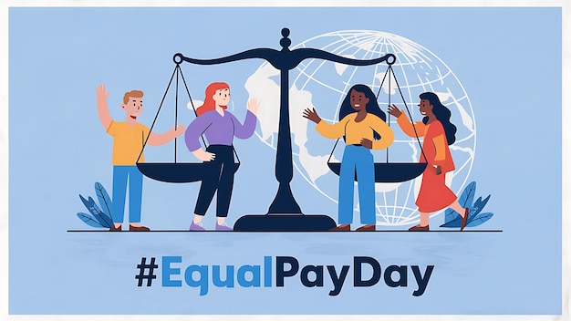 Vector international equal pay day poster vector image illustration