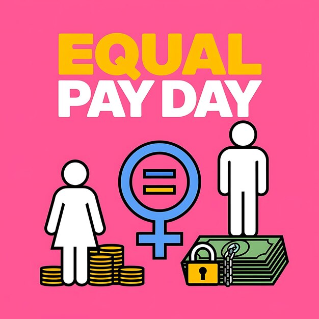 Vector international equal pay day poster vector image illustration