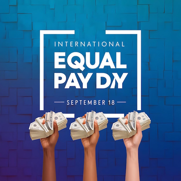 Vector international equal pay day poster vector image illustration