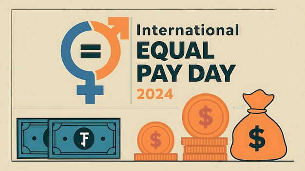 Vector international equal pay day poster vector image illustration