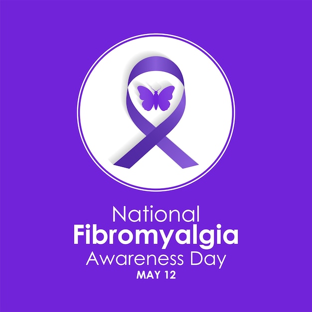 International Fibromyalgia Awareness Day May 12 Vector illustration Template for background ban