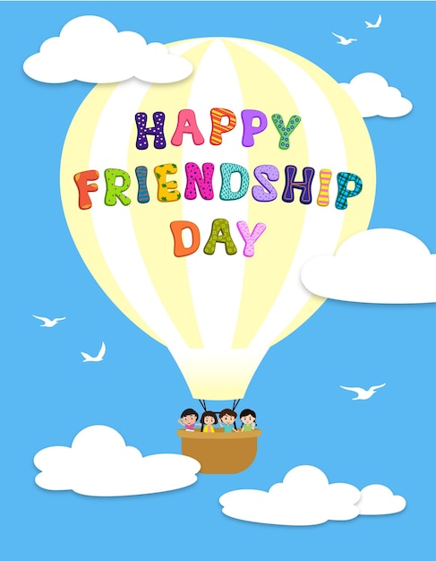 International Friendship day flat Illustration background Free Download