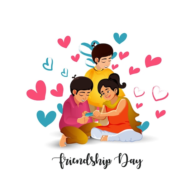 International friendship day illustration