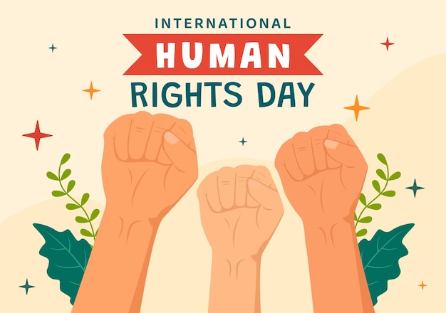 International Human Rights Day Vector Illustration on 10 December with Hand Breaks the Chain