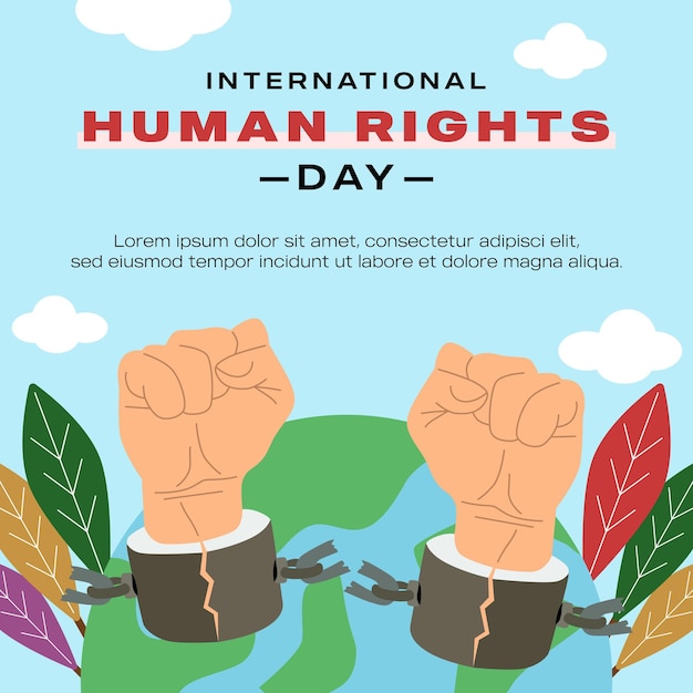 international human rights day vector with globe