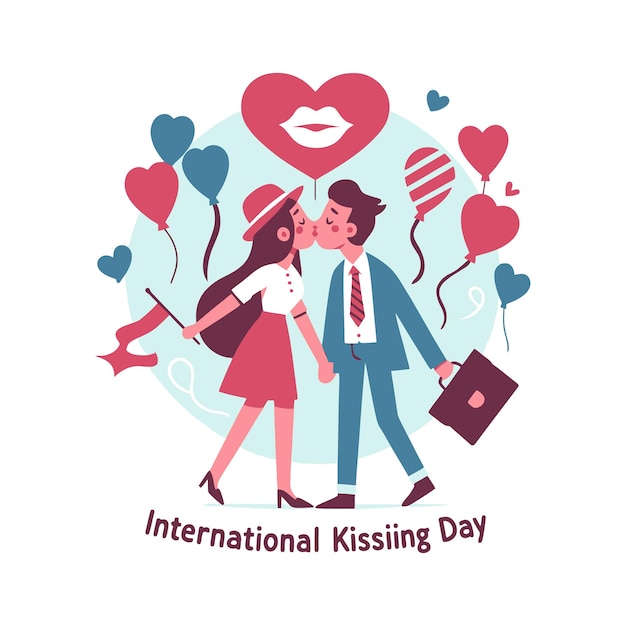 International Kissing Day vector illustration