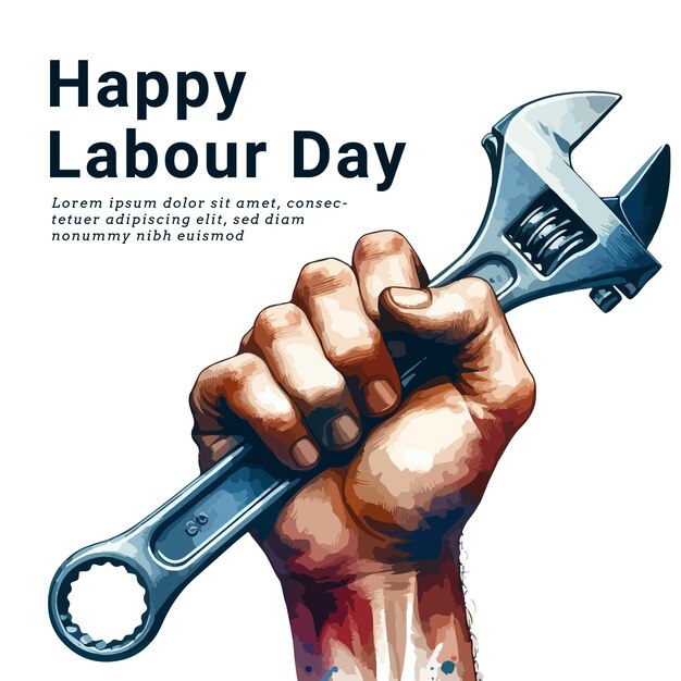 Vector international labor day may 1st social media post template