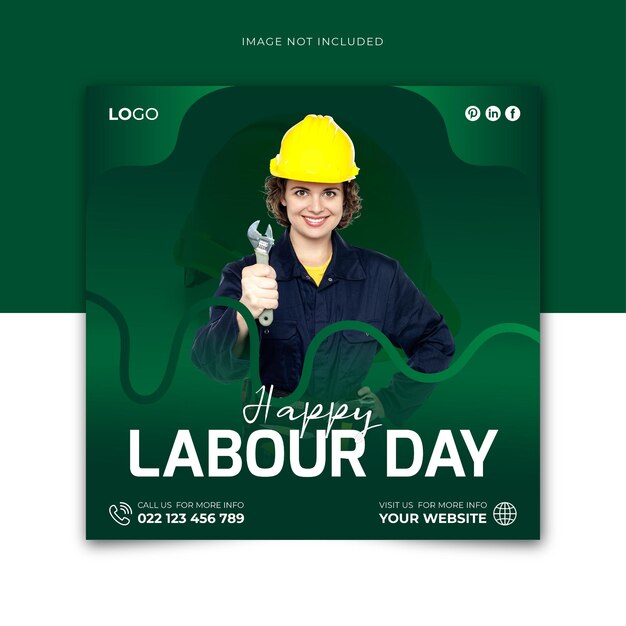 Vector international labour day social media banner and instagram post template