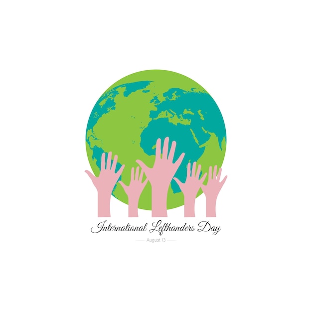 International Lefthanders Day, Vector Illustration.