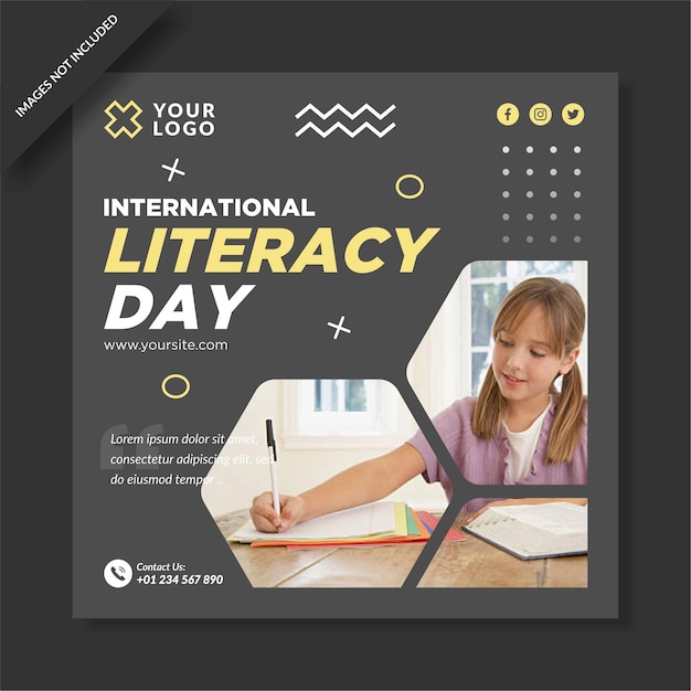 International literacy day instagram post template