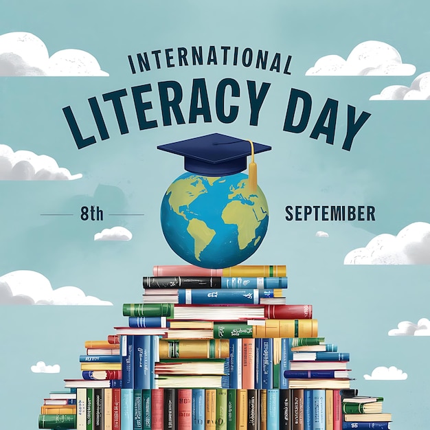 International Literacy Day Poster Vector Image Illustration