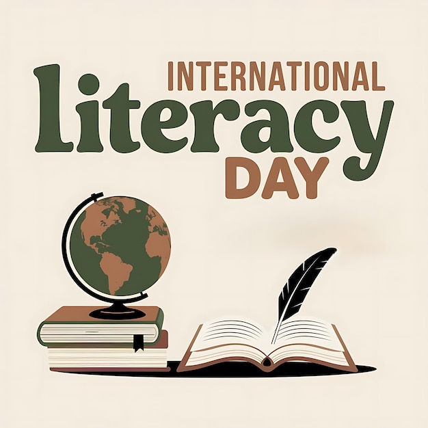 Vector international literacy day poster vector image illustration