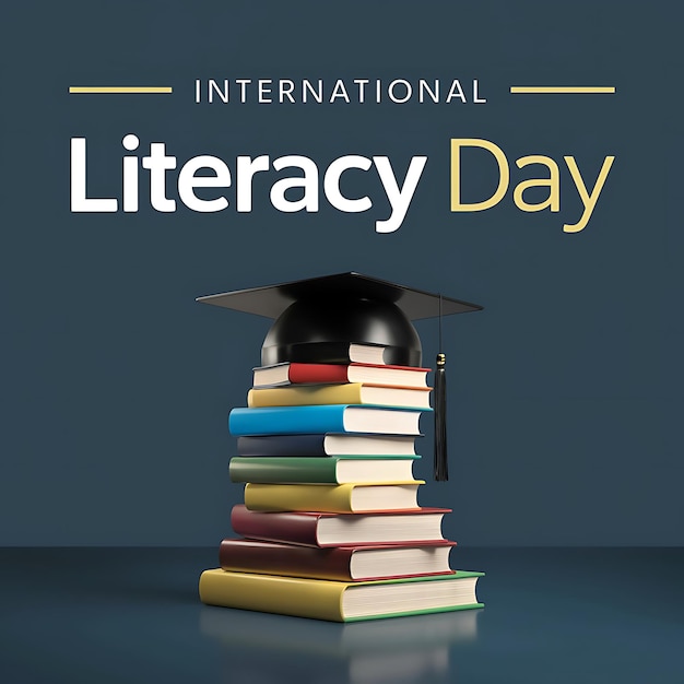 Vector international literacy day poster vector image illustration