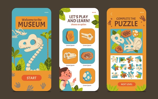 International museum day app design in flat design