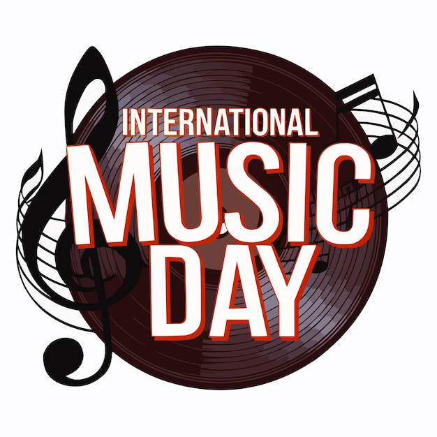 Vector international music day celebration for social media post or banner design on white background