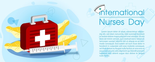 International nurse day poster campaign in 3d isometric style and vector design