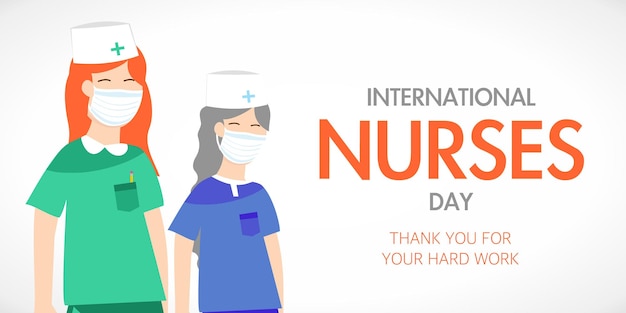 International Nurse's Day Postcard banner for the holiday Vector illustration Medicine masks medical