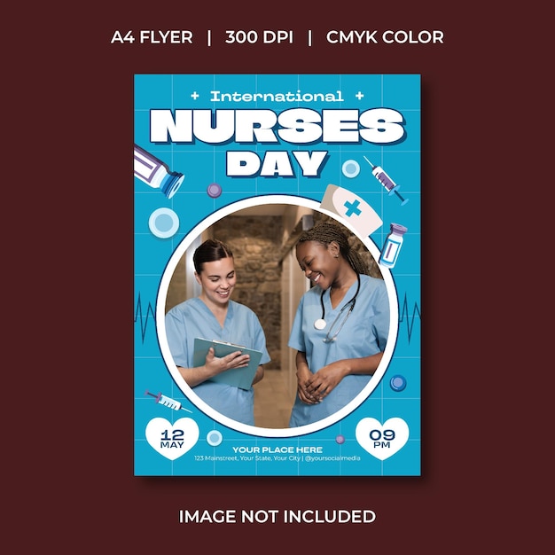 Vector international nurses day flyer