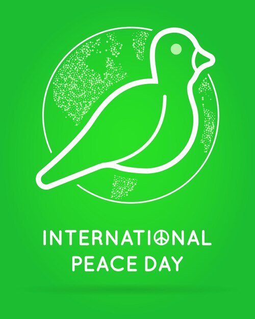 International Peace Day with Dove Vector