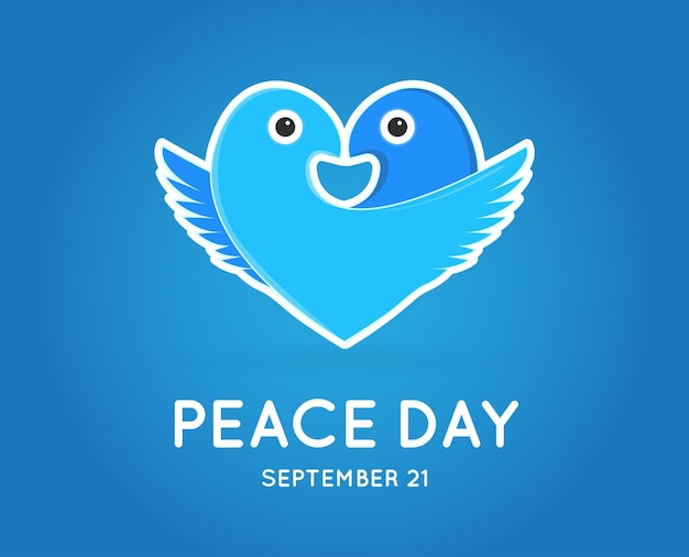 International Peace Day with Dove Vector