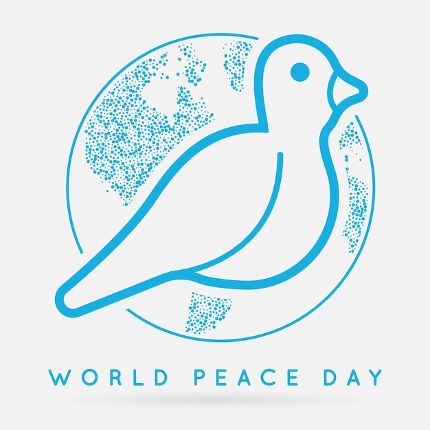 International Peace Day with Dove Vector