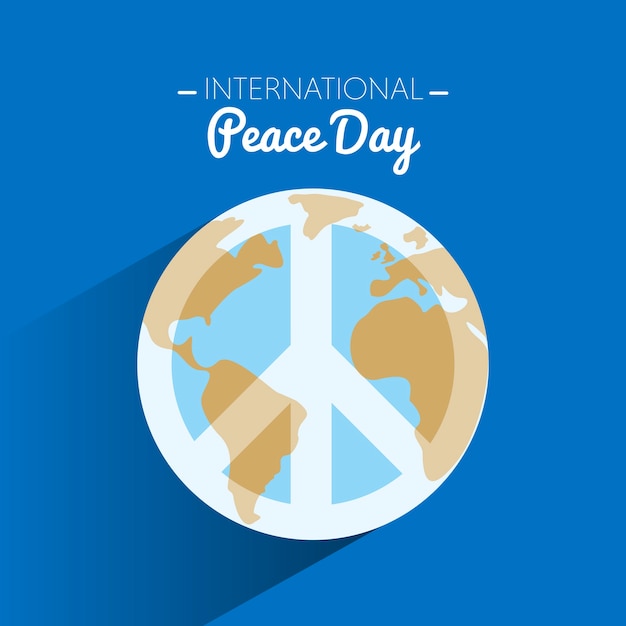 Vector international peace day with symbol of peace on earth