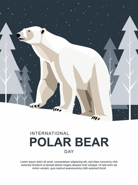 Vector international polar bear day background