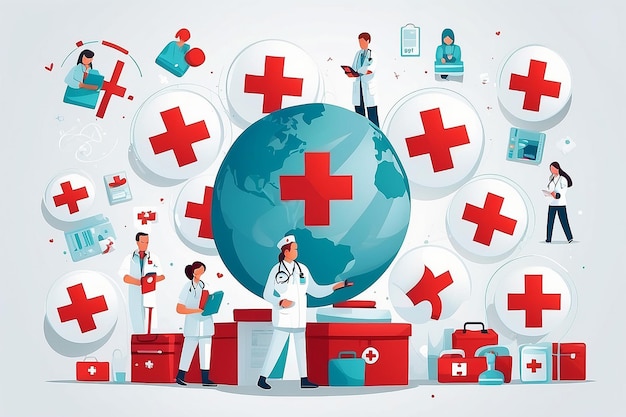 international red cross day flat design