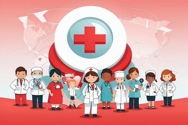 international red cross day flat design