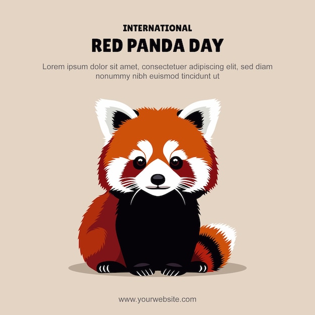 Vector international red panda day background