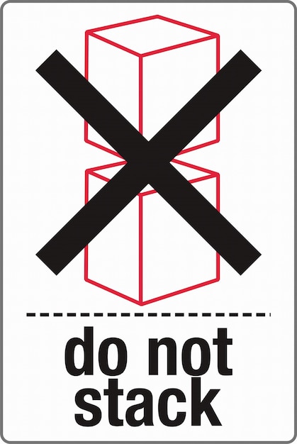 International Shipping Pictorial Labels Fragile Do Not Stack