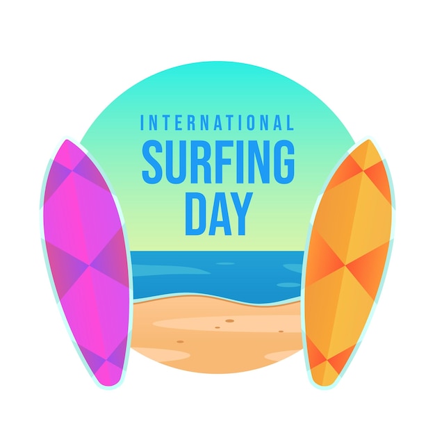 International Surfing Day vector design template good for celebration usage