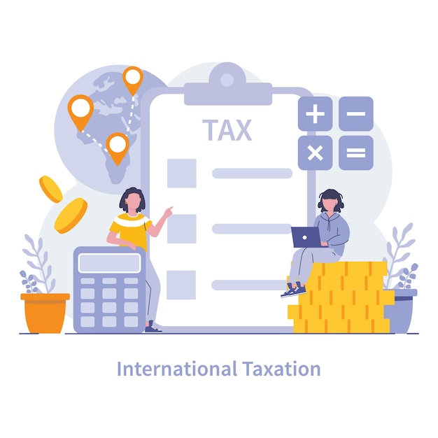 International taxation concept experts navigate global fiscal policies optimizing tax strategies for