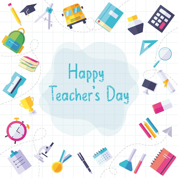 International Teacher's Day Flat Illustration