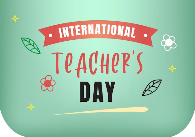 International teachers day writing flat design