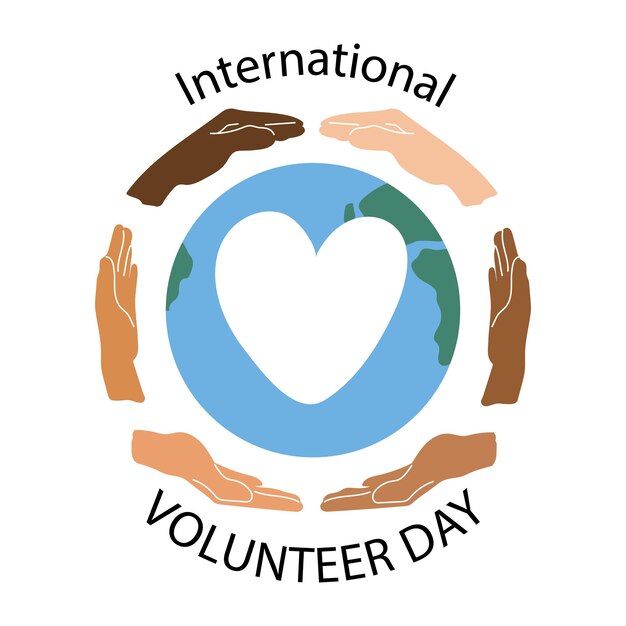 International volunteer day vector illustration isolated on white background