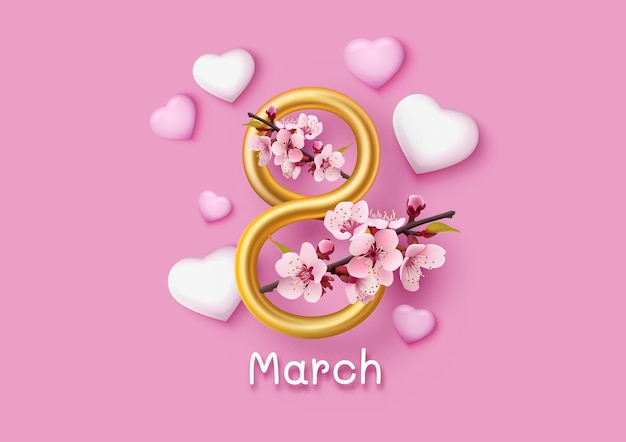 International women day banner flyer for march cover number vector illustration