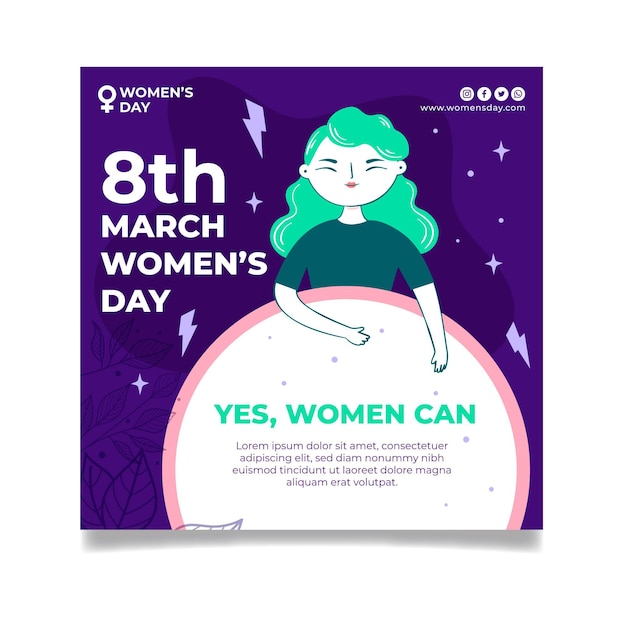 International women day flyer template