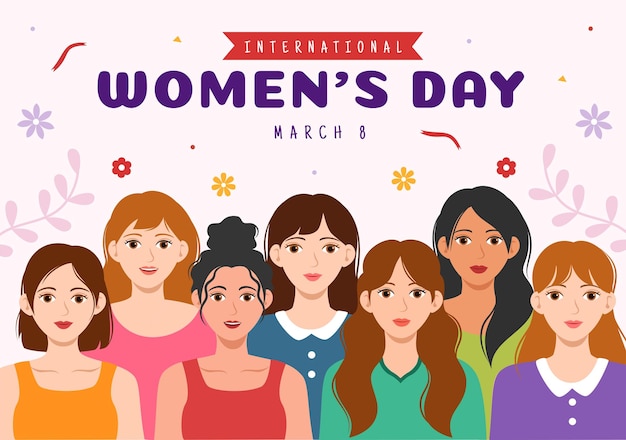 International Women Day on March 8 Illustration to Celebrate the Achievements of Women in Hand Drawn