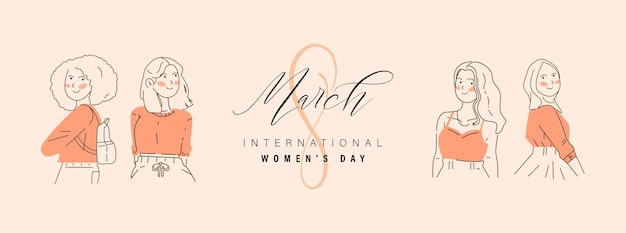 International Women's Day 8 March Vector Illustration