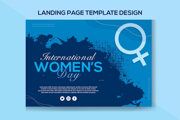 International women's day celebration landing page template design