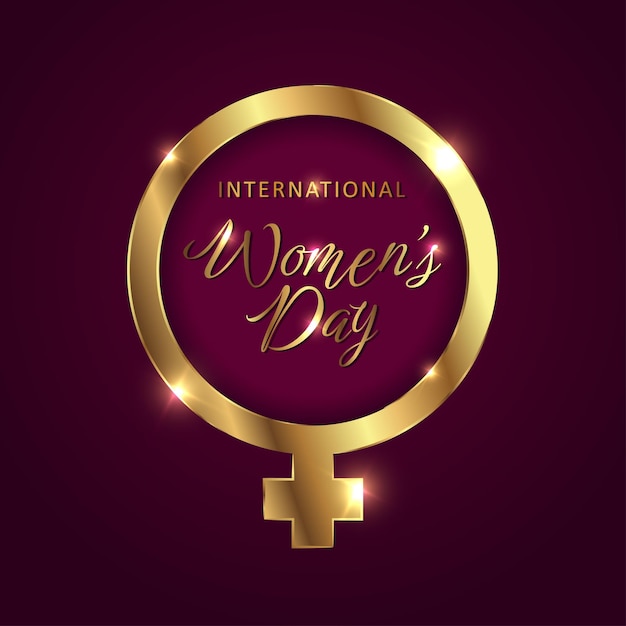 International women's day concept with luxury golden female symbol illustration