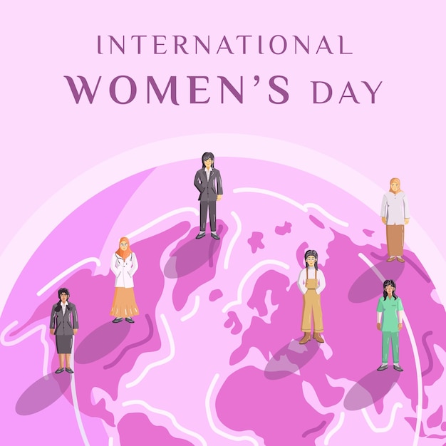 International women's day illustration banner