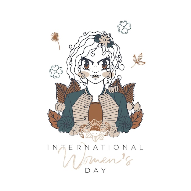 International women's day illustration with profile of woman