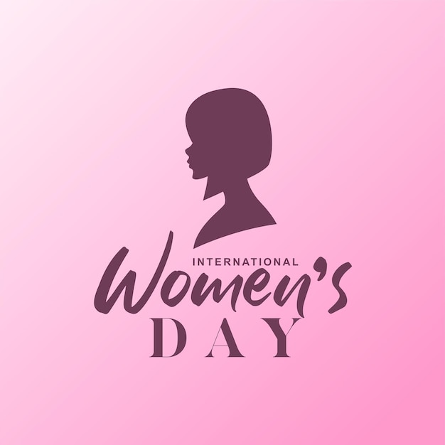 International women's day with elegant woman silhouettes