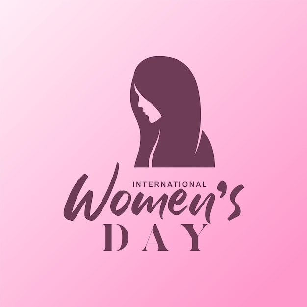 International women's day with elegant woman silhouettes