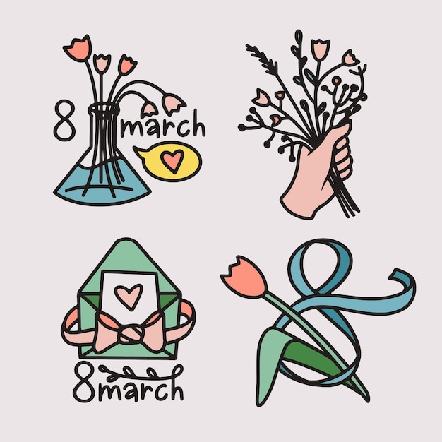 International womens day badge collection