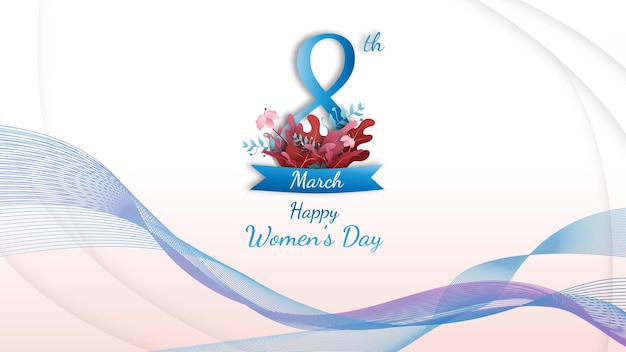 International womens day banner with with elegant gradient background