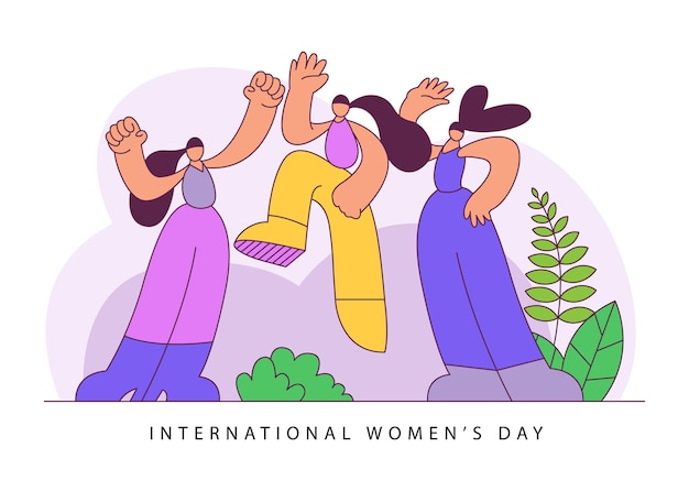 international womens day in colorful flat design