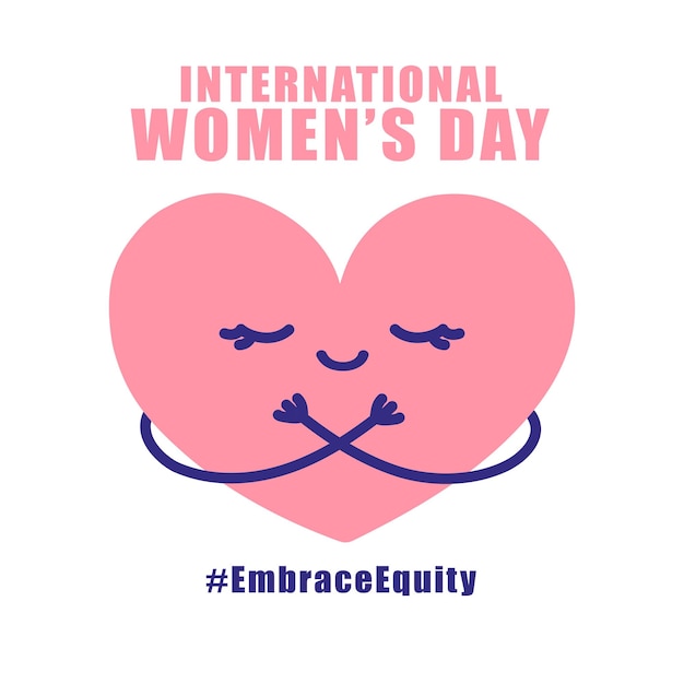 International womens day concept poster Embrace equity woman illustration background